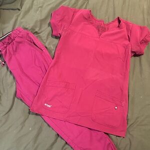 Grey's Anatomy Women's Scrub Set in Burgundy